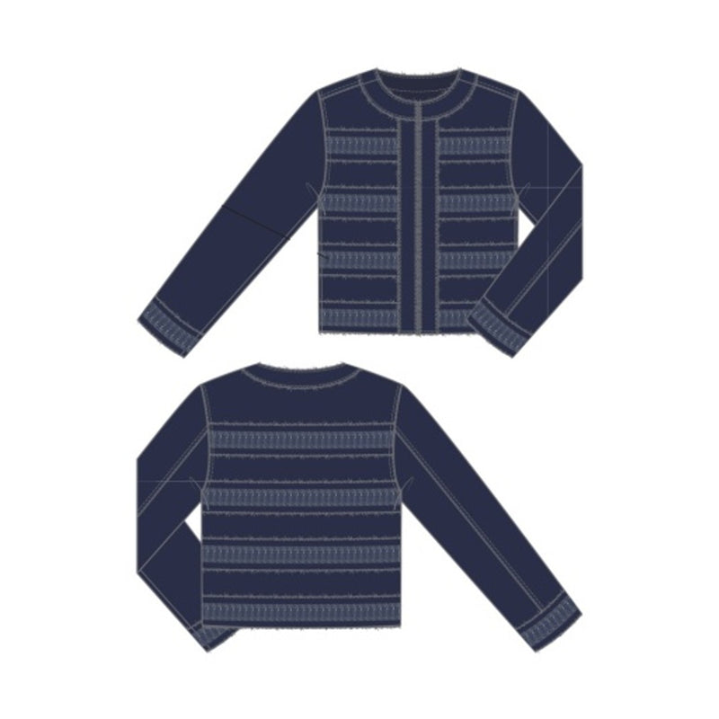 Liverpool Los Angeles - Womens Collarless Jacket with Fray & Lace