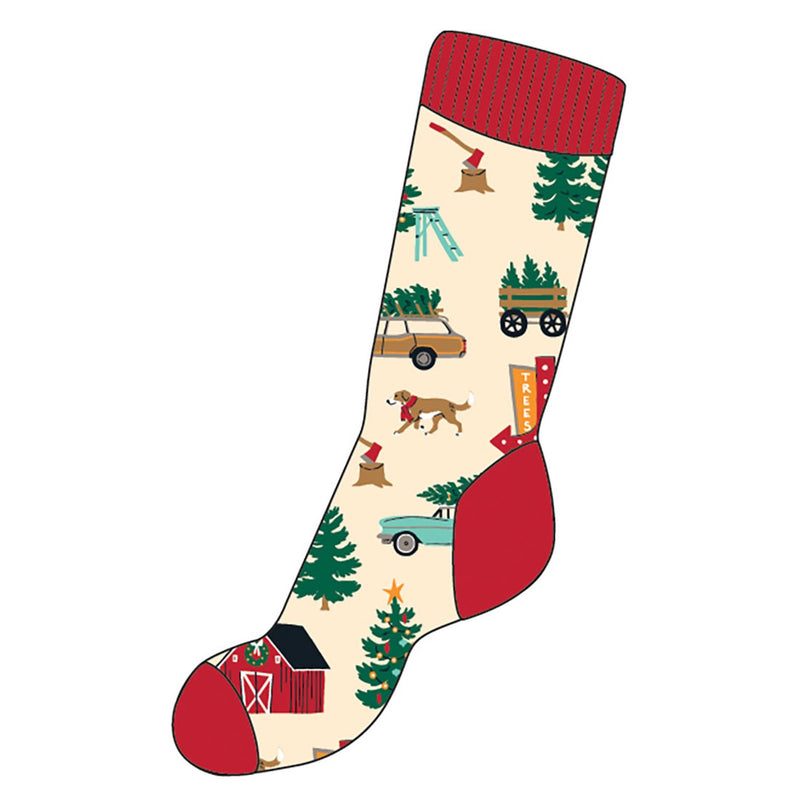 Little Blue House - Christmas Tree Farm Mens Crew Socks