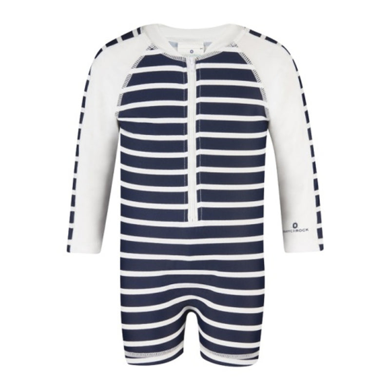 Snapper Rock - Baby Navy/White French Stripe Long Sleeve Su