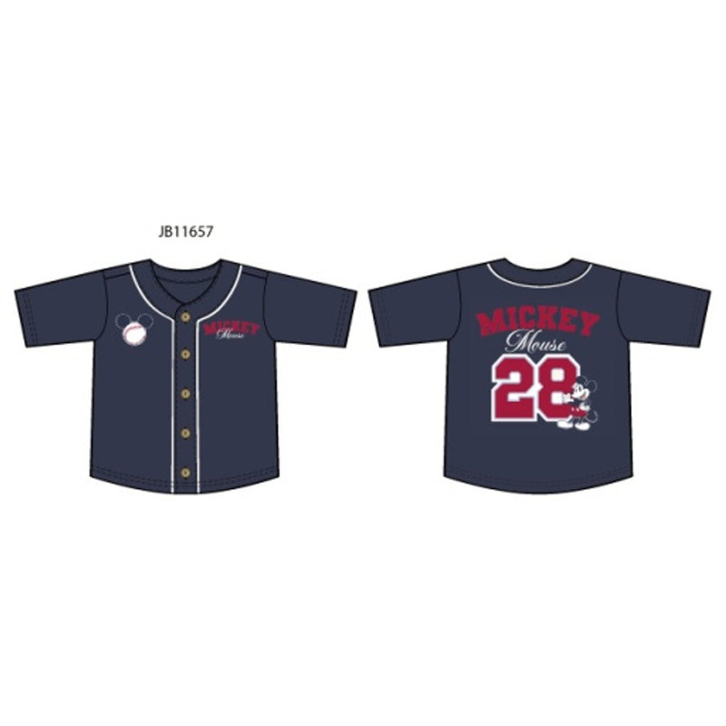 Janie and Jack - Boys K Short Sleeve Navy Mickey Emb Baseball Jersey Disney
