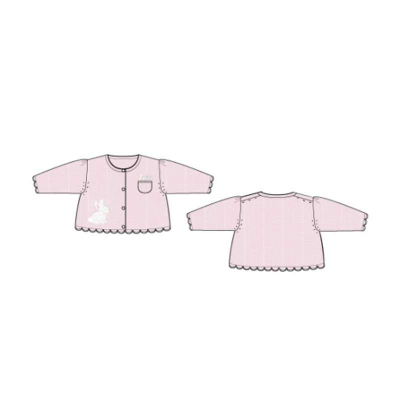 Janie and Jack - Baby G S Pink Bunny Floral Pkt Cardigan E1