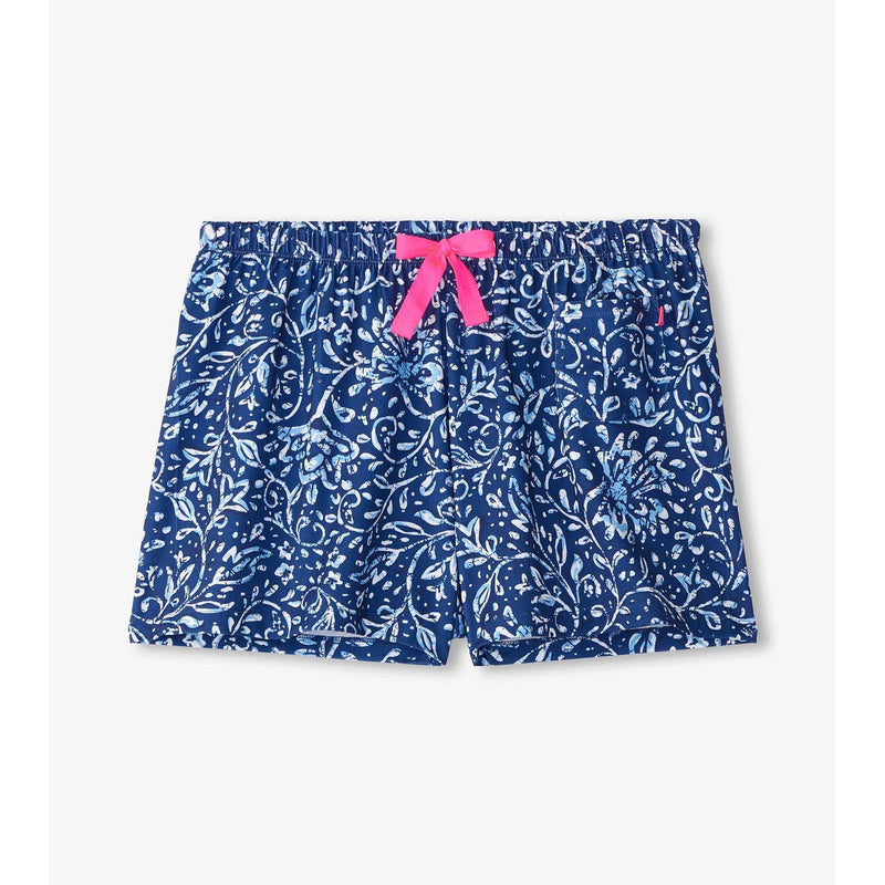 Little Blue House - Unisex Batik Flowers Pj Shorts in a Bag