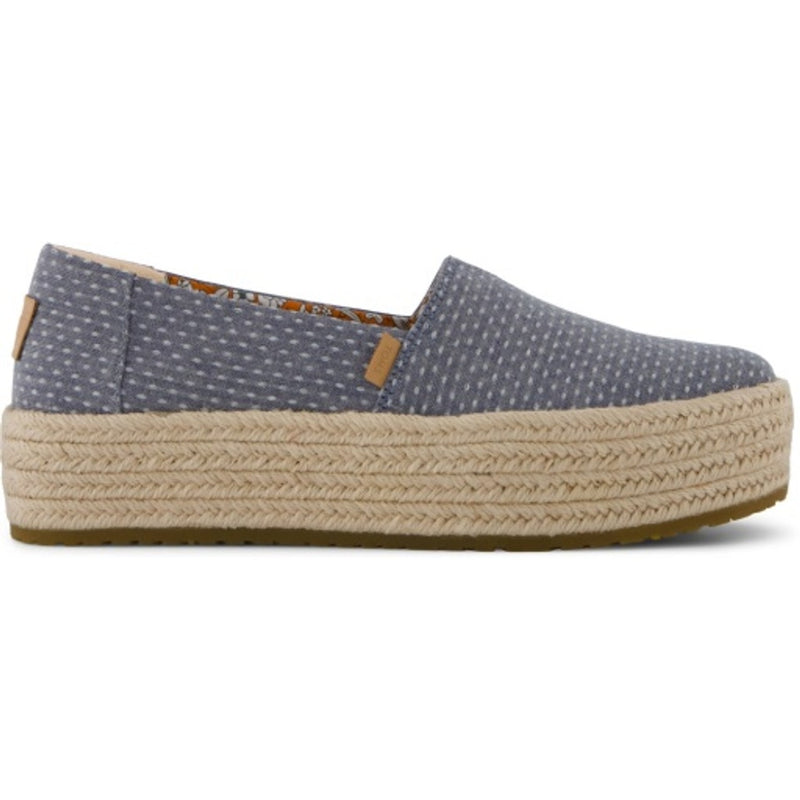 TOMS - Womens Valencia Espadrille - Niagara Mist Chambray Dot