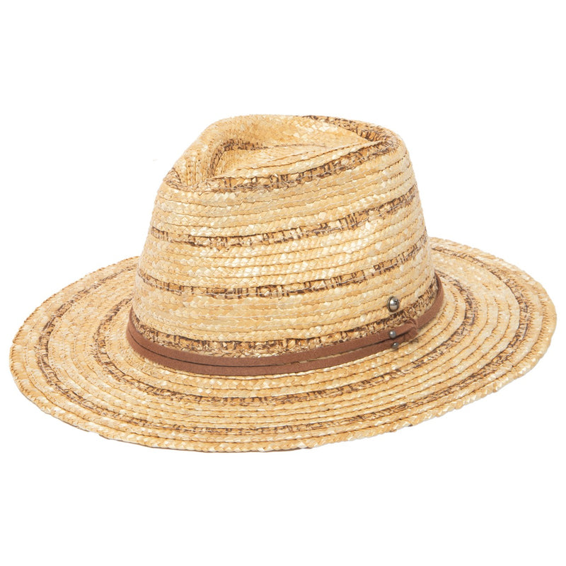 San Diego Hat Company - Mens Tonal Mixed Wheat Straw Fedora