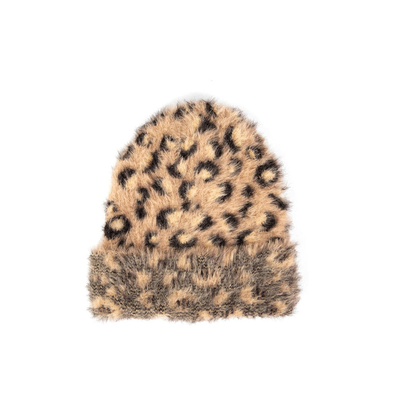 San Diego Hat Company - Alessia- All Over Leopard Print Cuffed Beanie