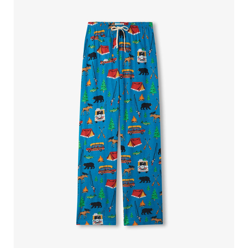 Little Blue House - Retro Camping Womens Jersey Pajama Pants