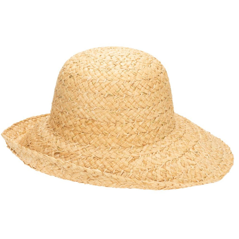 San Diego Hat Company - Pearl Womens Raffia and Gold Round Crown Sun