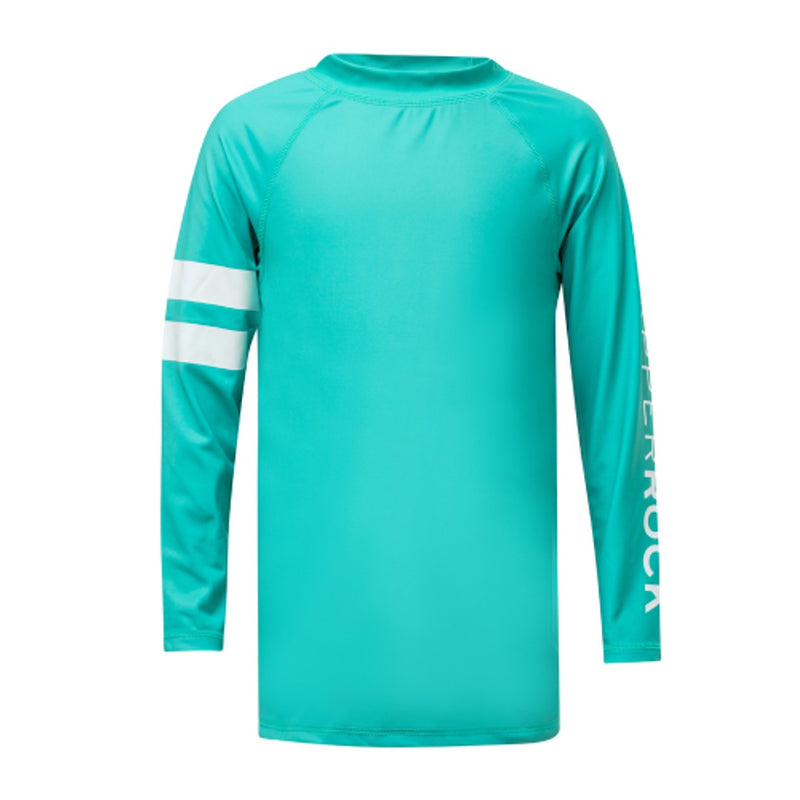 Snapper Rock - Boys Mint Arm Band Long Sleeve Rash Top