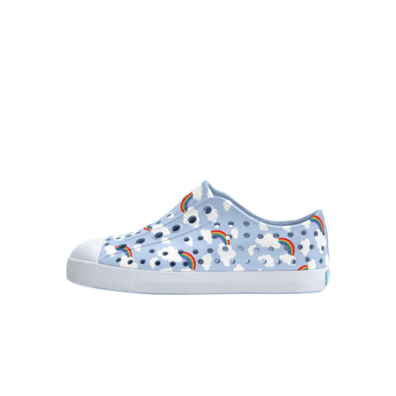 Native Shoes - Unisex Jefferson Print Kids - Skyway Blue/ Shell White/ Cloud Rainbow