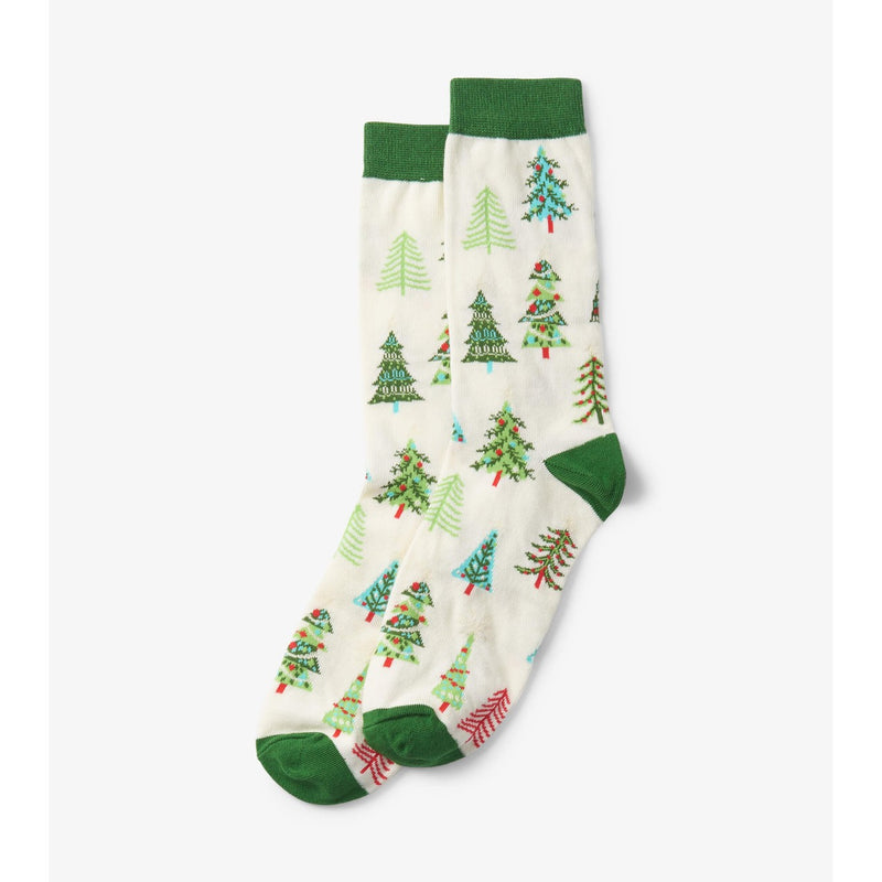 Little Blue House - Christmas Trees Womens Crew Sock