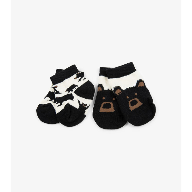 Little Blue House - Bears on Natural 2-Pack Baby Socks