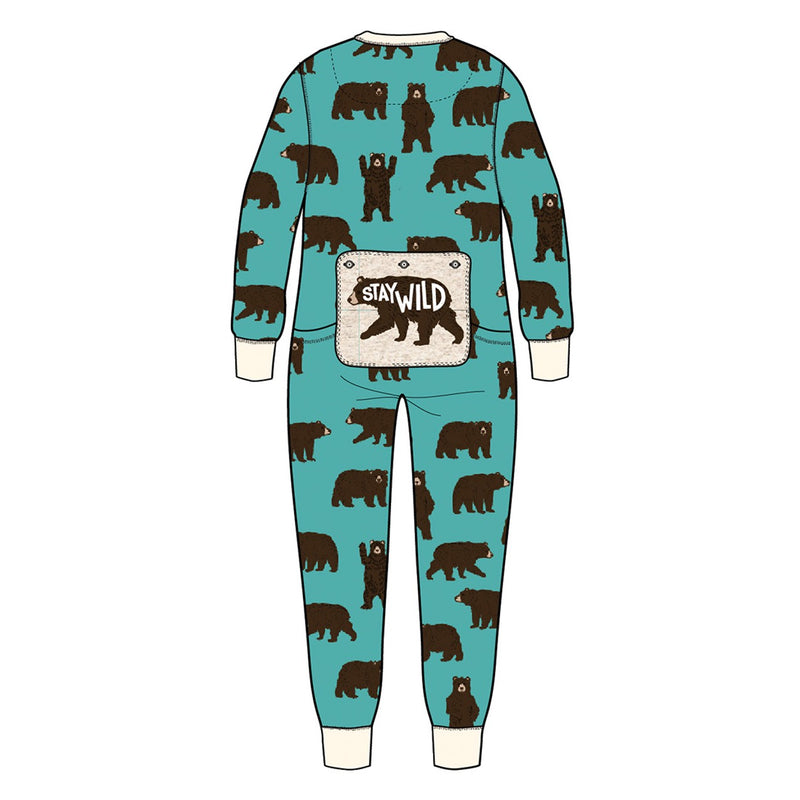 Little Blue House - Unisex Brown Bears Adult Union Suit