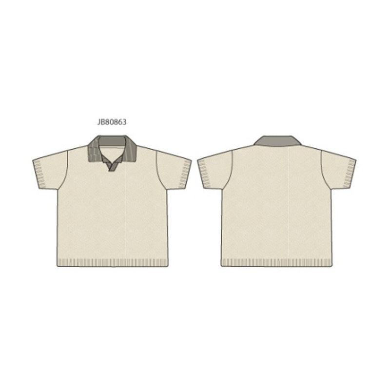 Janie and Jack - Boys S Short Sleeve Tan Textured Johnny Collar Sm2