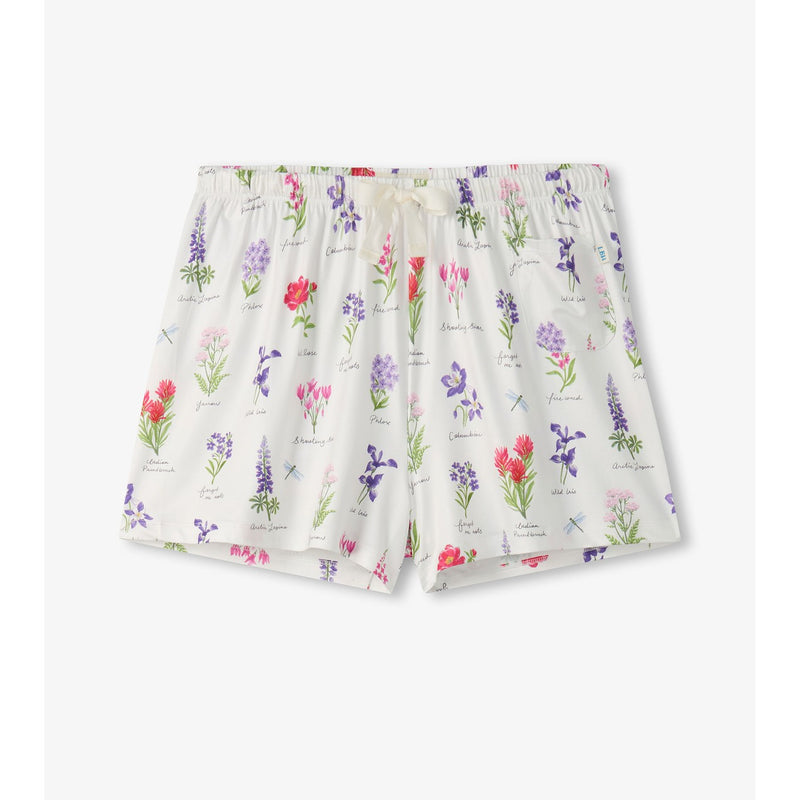 Little Blue House - Wild Flowers Womens Pj Shorts in a Bag