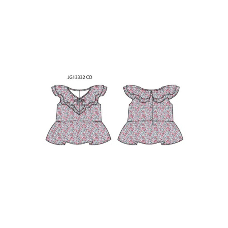 Janie and Jack - Girls with X Multi Ditsy Flrl Short Sleeve Top Sm0