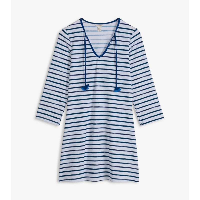 Little Blue House - Unisex Seaside Beach Dress Watercolor Stripes