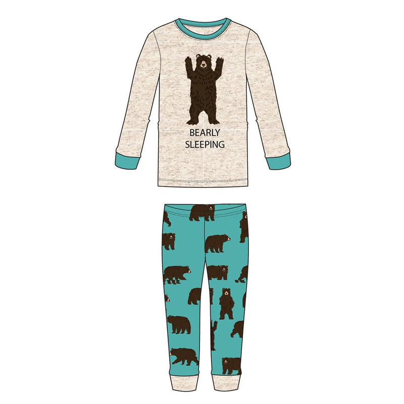 Little Blue House - Brown Bears Kids Pajama Set