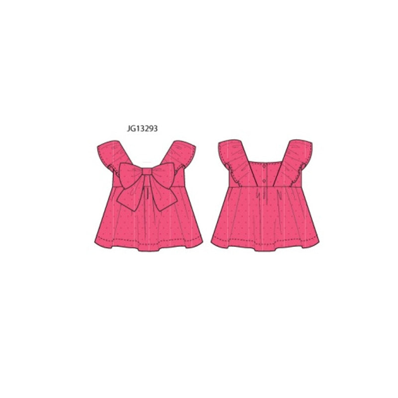 Janie and Jack - Girls with Pnk Swiss Dot Short Sleeve Top Sp1