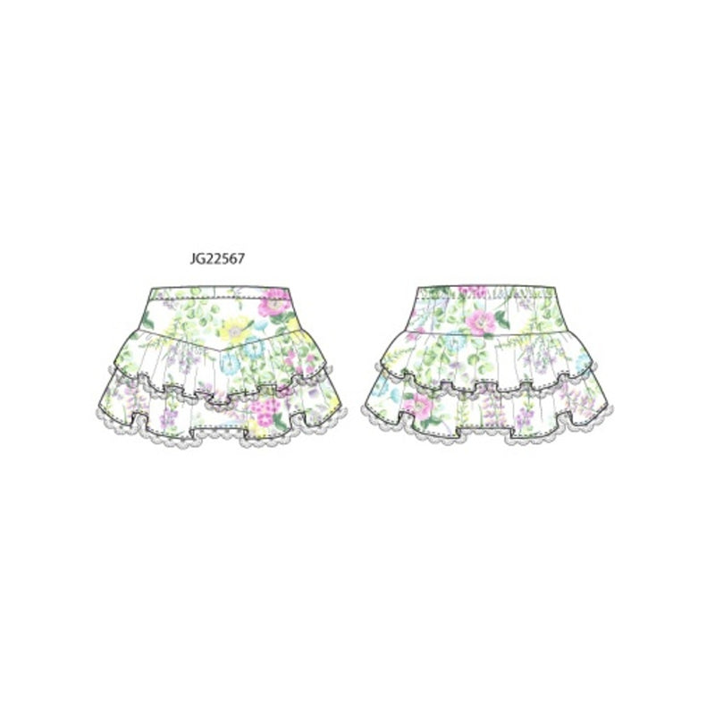 Janie and Jack - Girls with Multi Flrl Tier Skirt Spbk