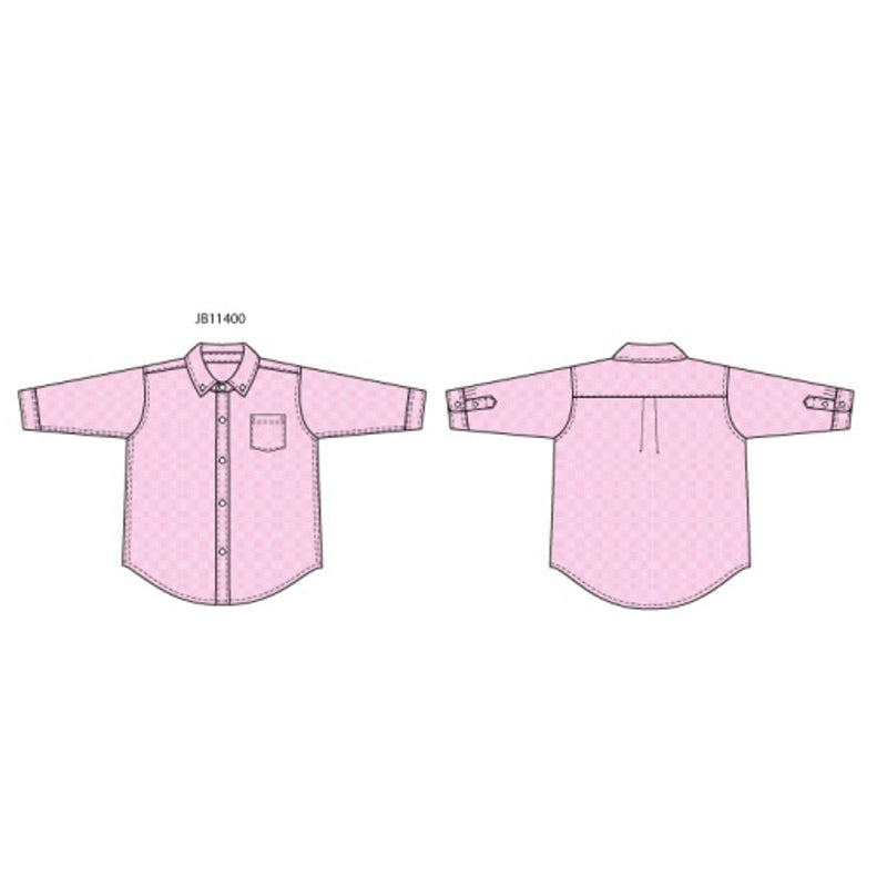 Janie and Jack - Boys with Es Long Sleeve Pink Oxford Shirt E1