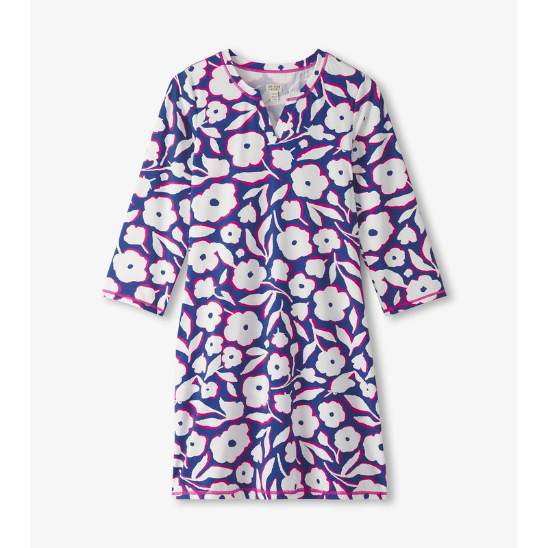 Little Blue House - Unisex Notch Neck Dress Fresh Flowers