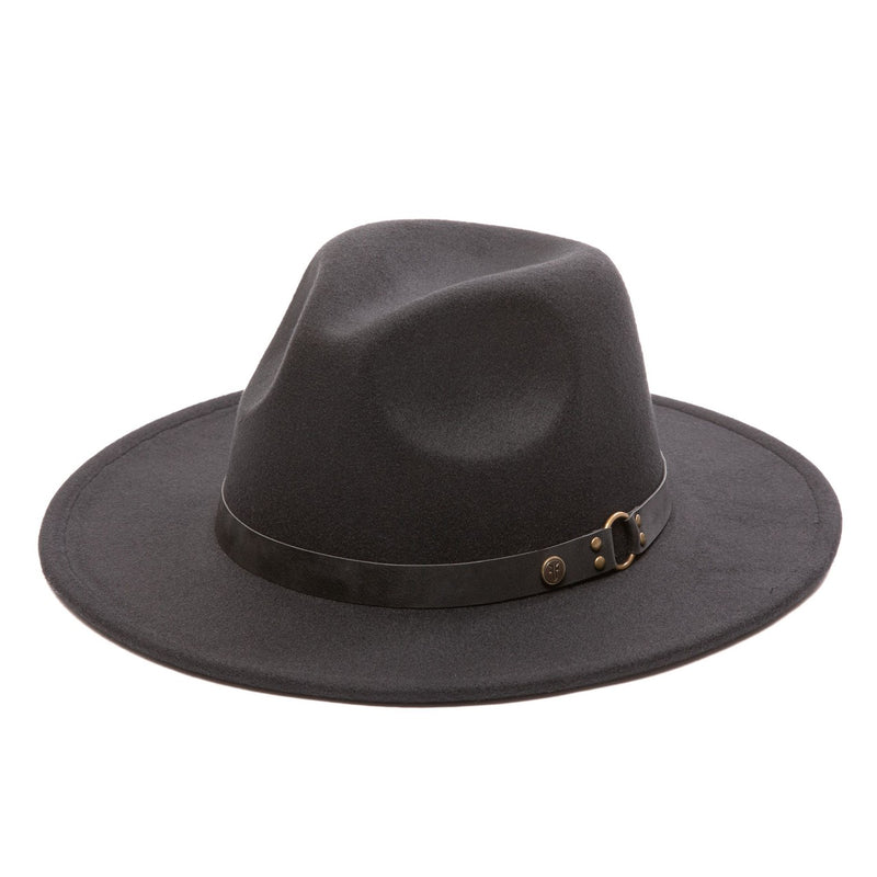 San Diego Hat Company - Mens Faux Felt Fedora with Metal