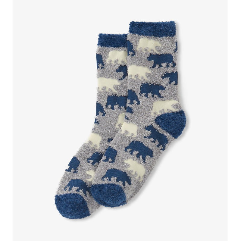 Little Blue House - Unisex Allover Bears Fuzzy Socks