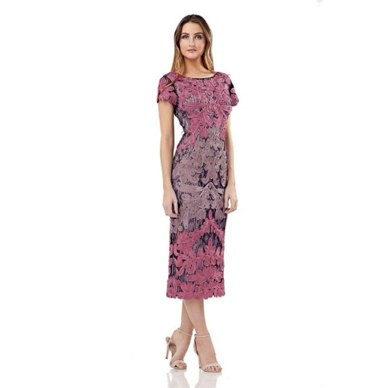 JS Collections - Womens Two-Tone Soutache Midi - Pink Bouquet