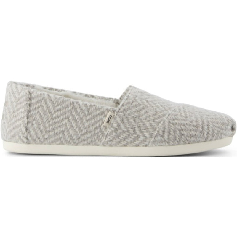 TOMS - Womens Alpargata Classic - Drizzle Grey Cozy Herringbone/Faux Fur