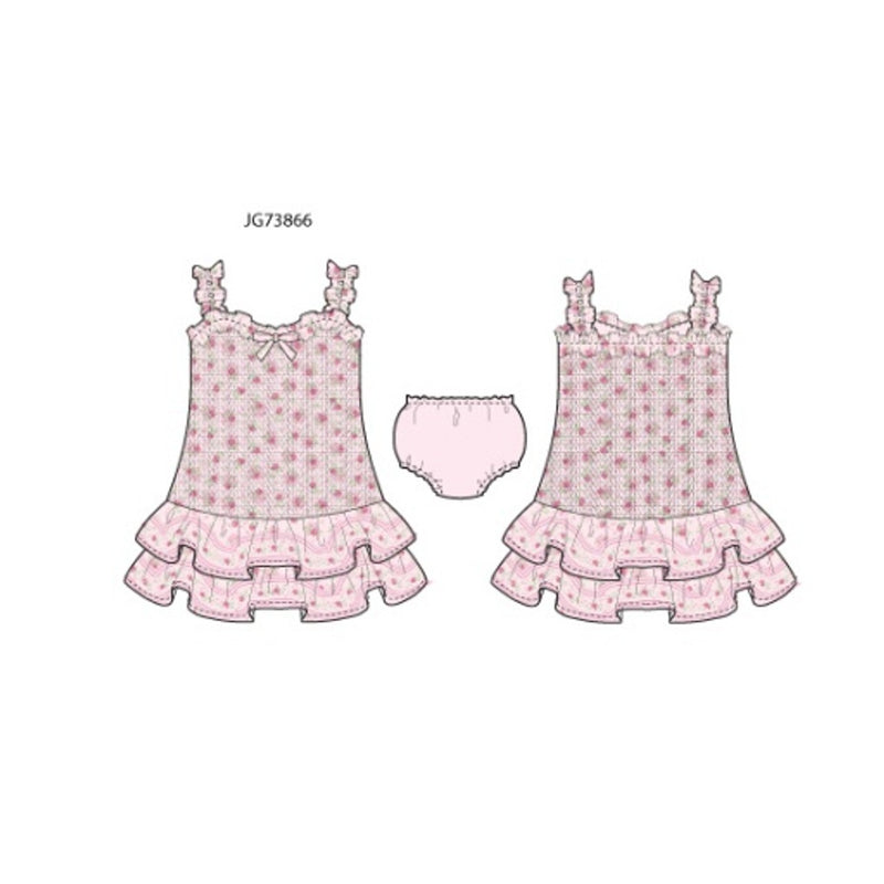 Janie and Jack - Girls with Wht Ditsy Smk Dress Pink