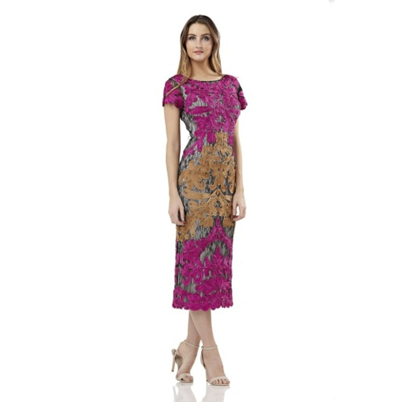 JS Collections - Womens Two-Tone Soutache Midi - Magenta Copper