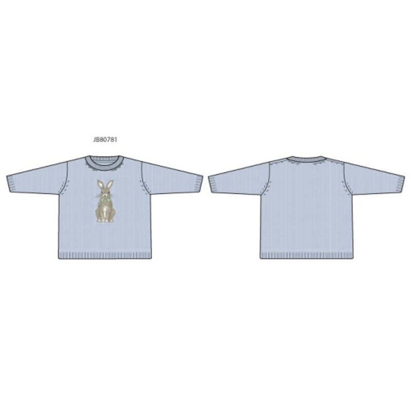 Janie and Jack - Boys S Lt Blue Bunny Crew Sweater E1