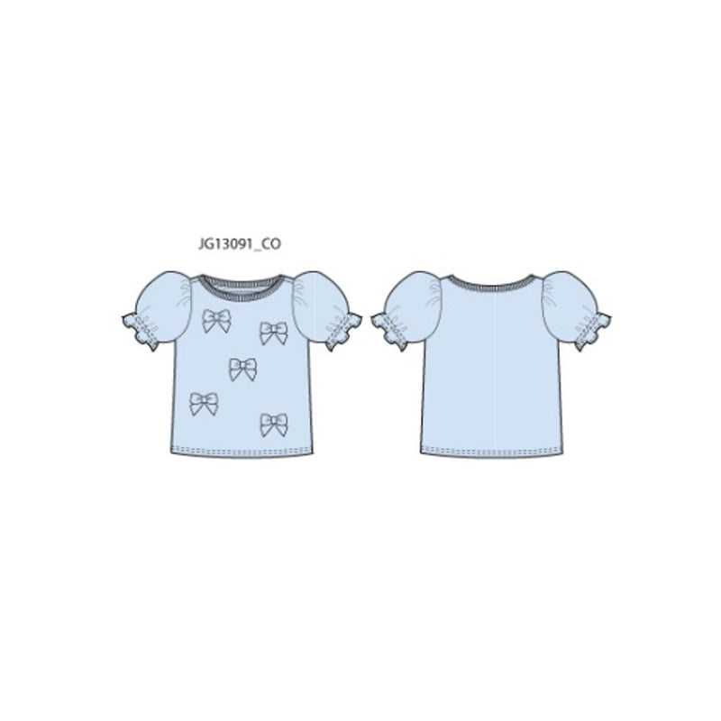 Janie and Jack - Girls K X Blu Bow Top E2