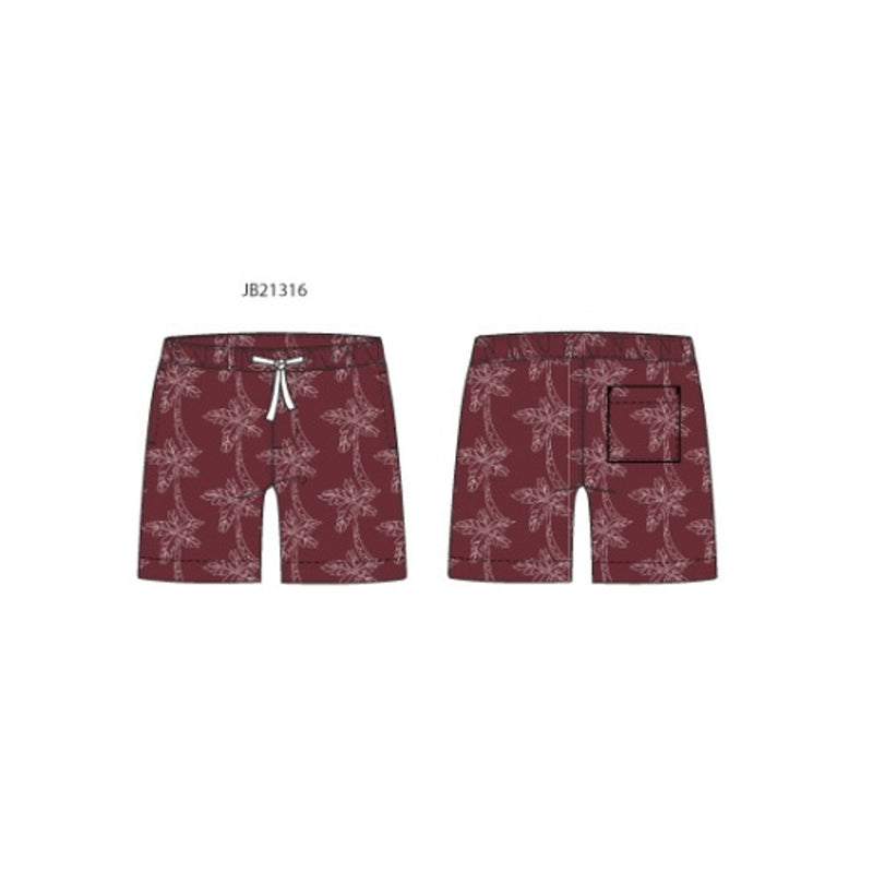 Janie and Jack - Boys with Es Burgundy Palm Gauze Po Short Sm2