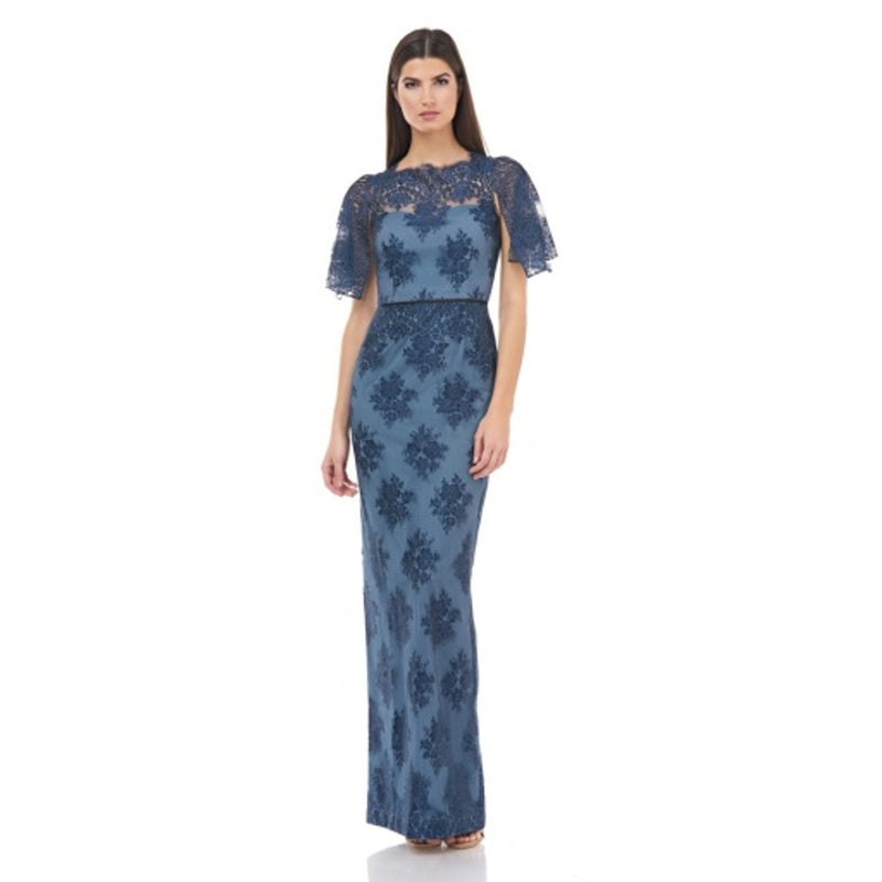 JS Collections - Womens Illusion Circular Sleeve Gown
