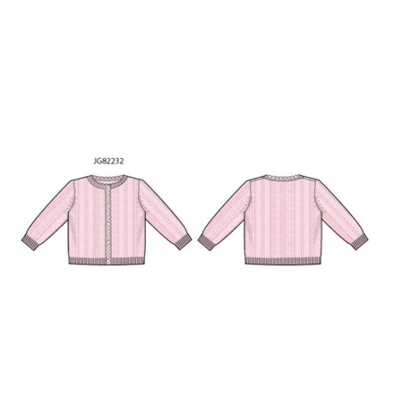 Janie and Jack - Girls S Pnk Pntl Long Sleeve Cardi E1