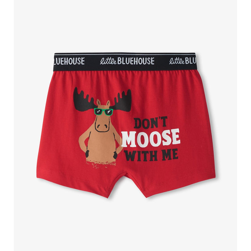 Little Blue House - Don't Moose with Me Boys Boxer
