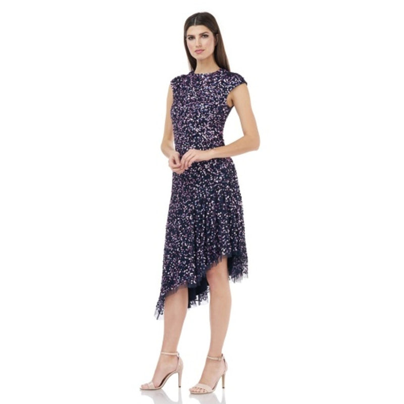 JS Collections - Womens Sequin Asymmetrical Dress