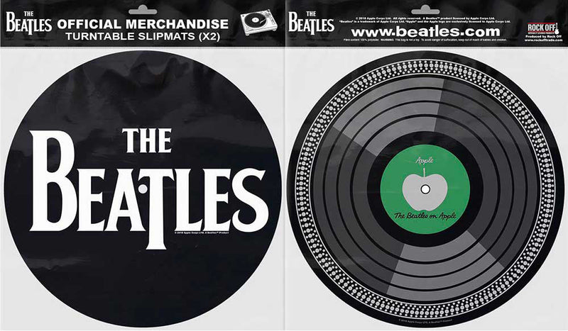 The Beatles - Unisex Drop T Logo & Apple Turntable Slipmat Set