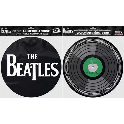 The Beatles - Unisex Drop T Logo & Apple Turntable Slipmat Set