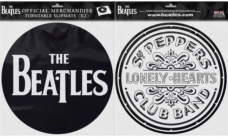 The Beatles - Unisex Drop T Logo & Sgt Pepper Drum Turntable Slipmat Set