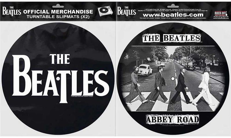 The Beatles - Unisex Drop T Logo & Abbey Road Turntable Slipmat Set