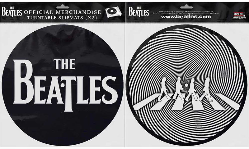 The Beatles - Unisex Drop T Logo & Crossing Silhouette Turntable Slipmat Set