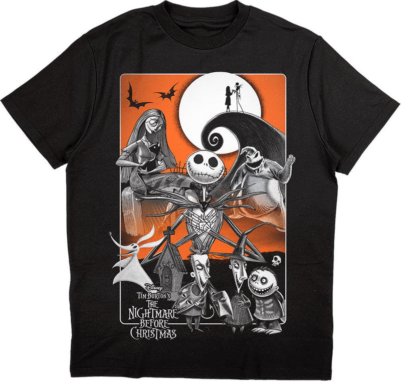 Disney - Unisex The Nightmare Before Christmas Orange Moon T-Shirt