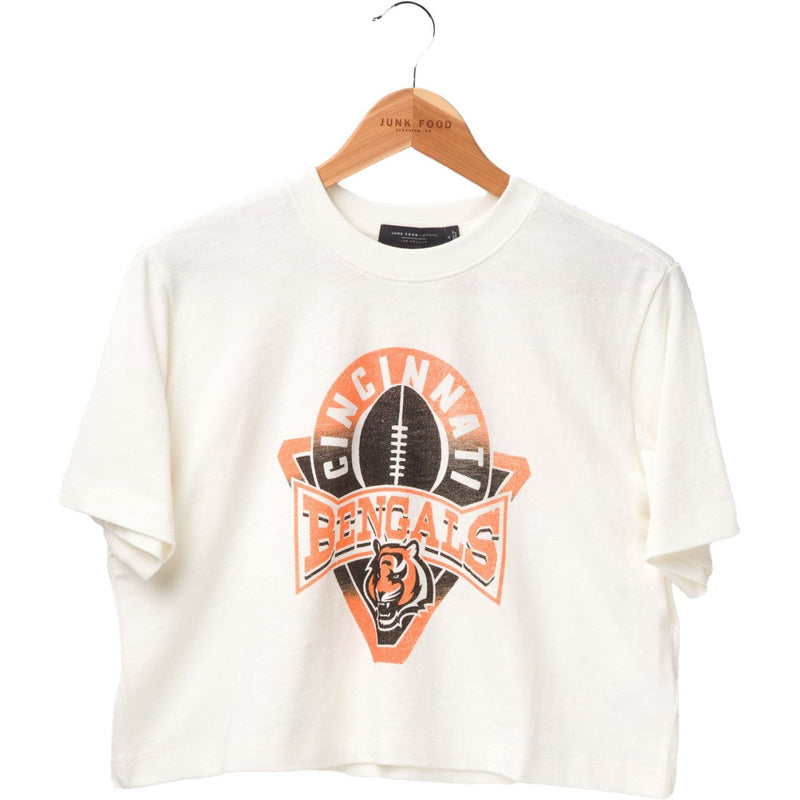 Junk Food - Womens Bengals Mock Neck Crop T-Shirt