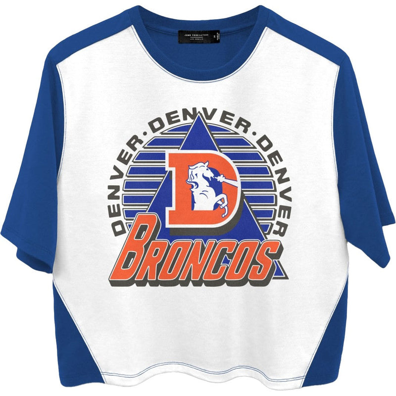 Junk Food - Womens Broncos Color Block Crop T-Shirt