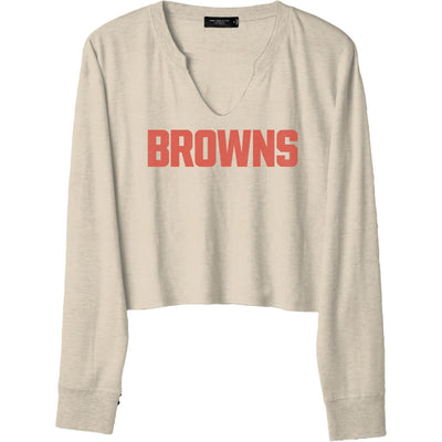 Junk Food - Womens Browns Sunday Crop Thermal T-Shirt