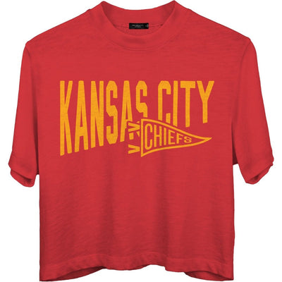 Junk Food - Womens Chiefs Dual Threat Mock Crop T-Shirt