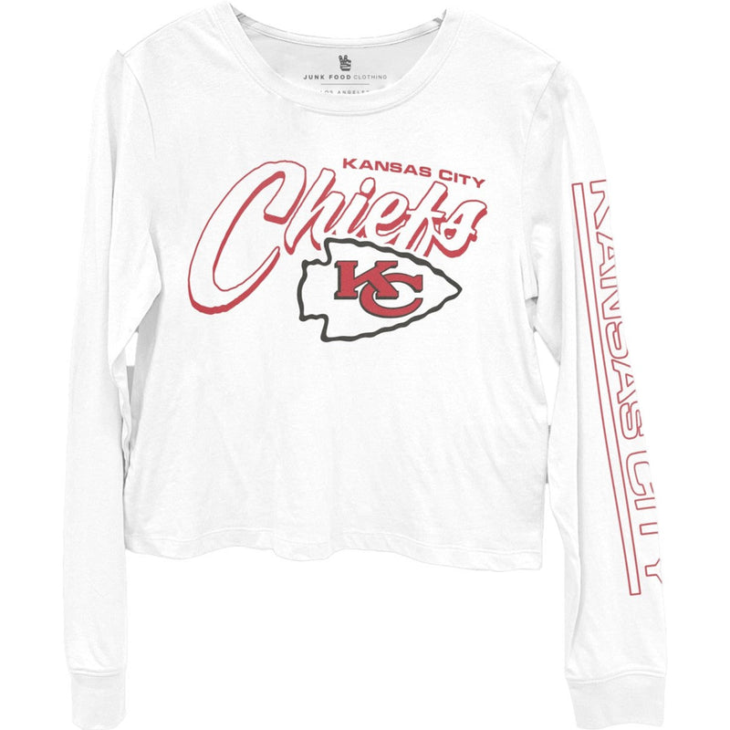 Junk Food - Womens Chiefs Td Long Sleeve Cropped T-Shirt
