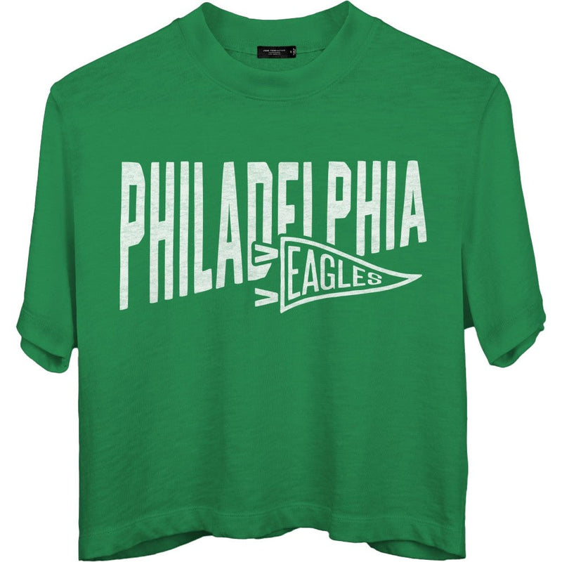 Junk Food - Womens Eagles Dual Threat Mock Crop T-Shirt